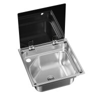 Dometic CVS 1350G Quadrat-Spüle mit Glasabdeckung,...